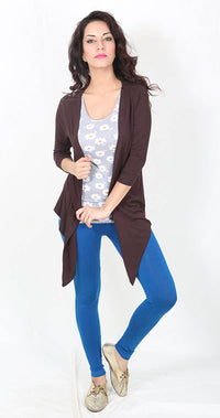 De Moza Ladies Longline Waterfall Shrug Brown - De Moza (8780289411)