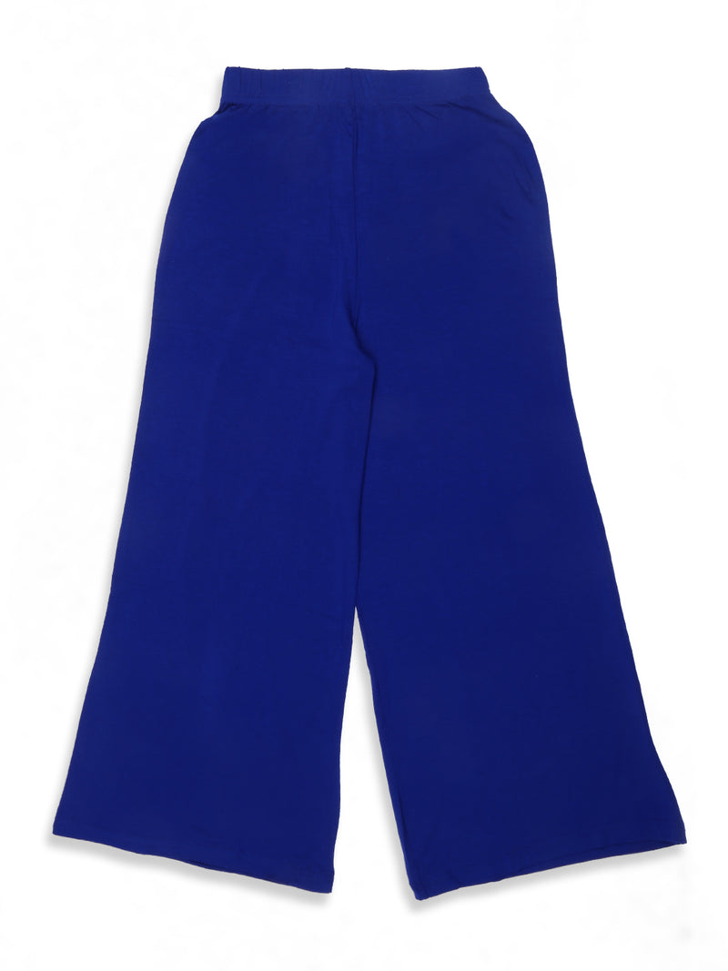 De Moza Young - Girls Large Palazzo Solid Viscose Lycra Royal Blue - De Moza (4465228415039)